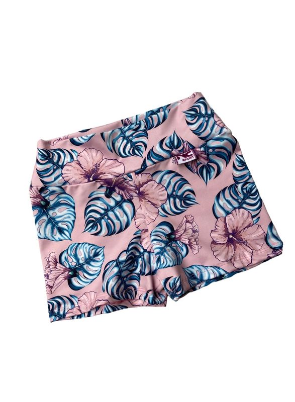 Short Palo Rosa con Flores