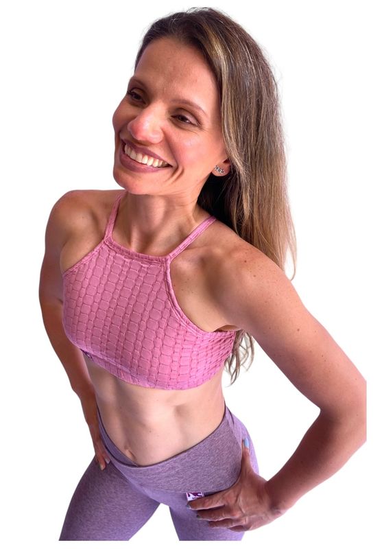 Top Cristal Rosa con textura