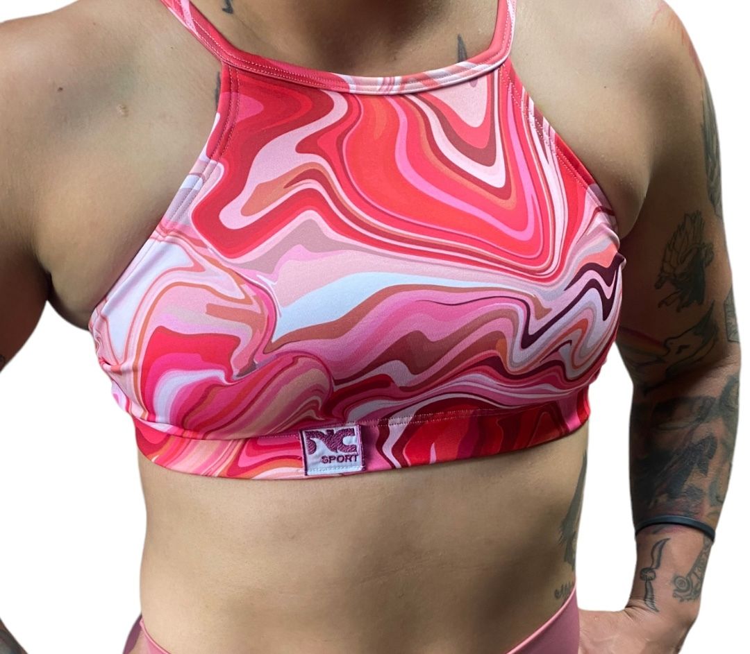 Top Cristal Rosa Marmol