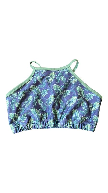 Top Cristal Hojas verdes