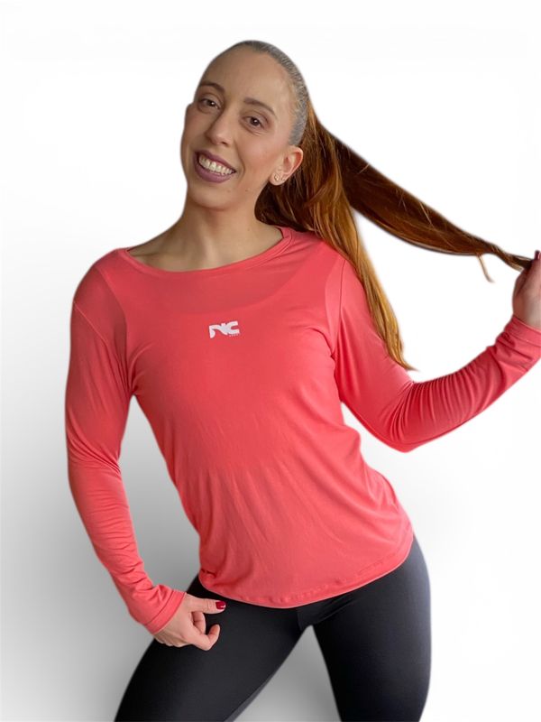 T Shirt Manga larga Coral