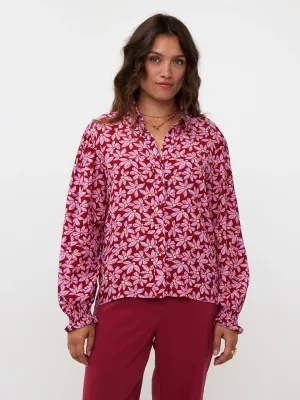 Blouse AlyssaWine red/lilac flower