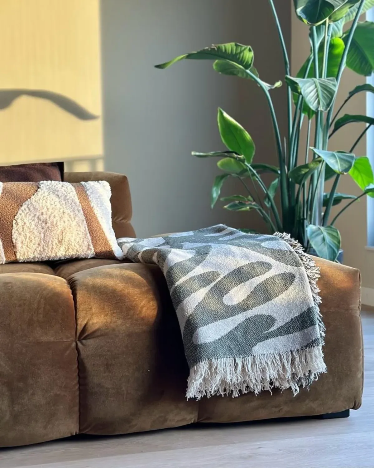 Alk Throw, Green, Recycled Cotton L160xW130 cm