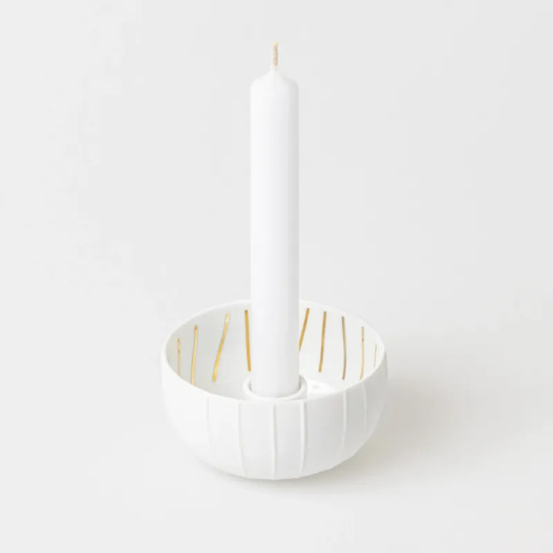 Candle Bowl Stripes - Dia:9,4cm H:5cm