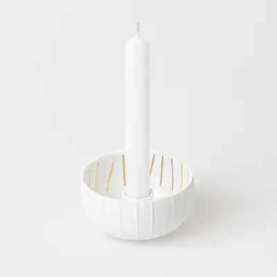 Candle Bowl Stripes - Dia:9,4cm H:5cm