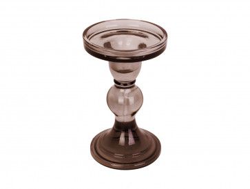 Candle holder Glass Art glass chocol D. 8,5cm, H. 8,8cm, For pillar candle