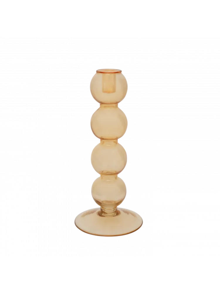 Candle holder Pollini transparant almond buff