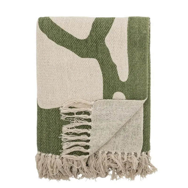 Dalmine Throw, Green, Recycled Cotton L160xW130 cm
