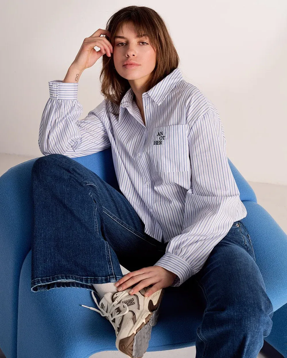 Diega shirt l/sBlue white stripe