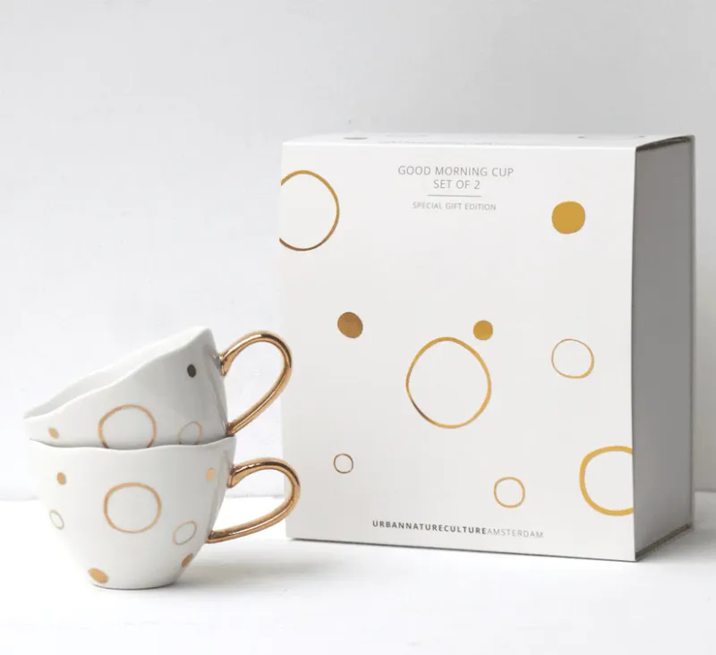 Good Morning Cup - s/2 in giftpack - Special Edition Circle Gold