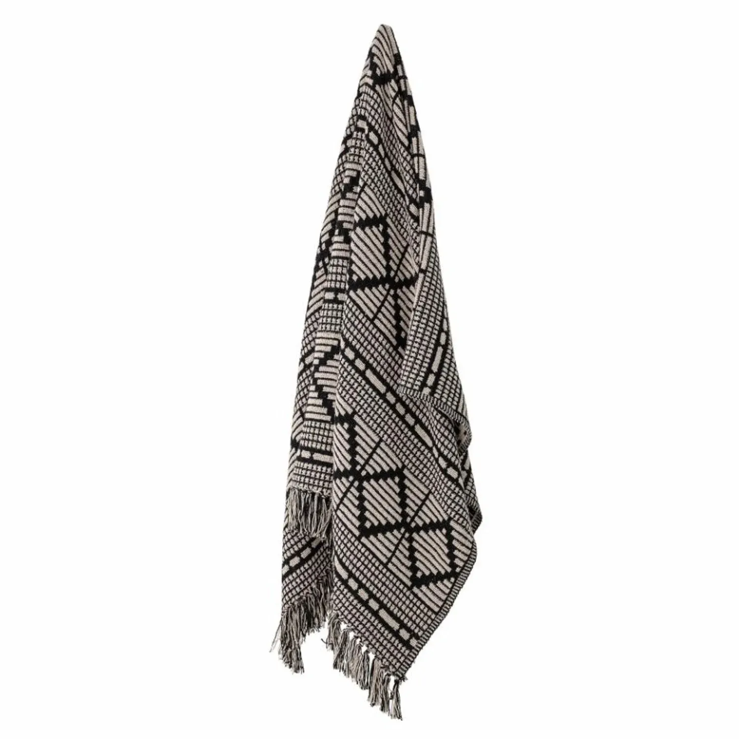 Gutte Throw, Black, Recycled Cotton / L160xW130 cm