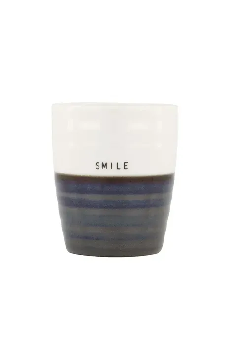 koffiemok smile donkerblauw/ wit