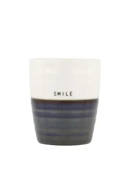 koffiemok smile donkerblauw/ wit