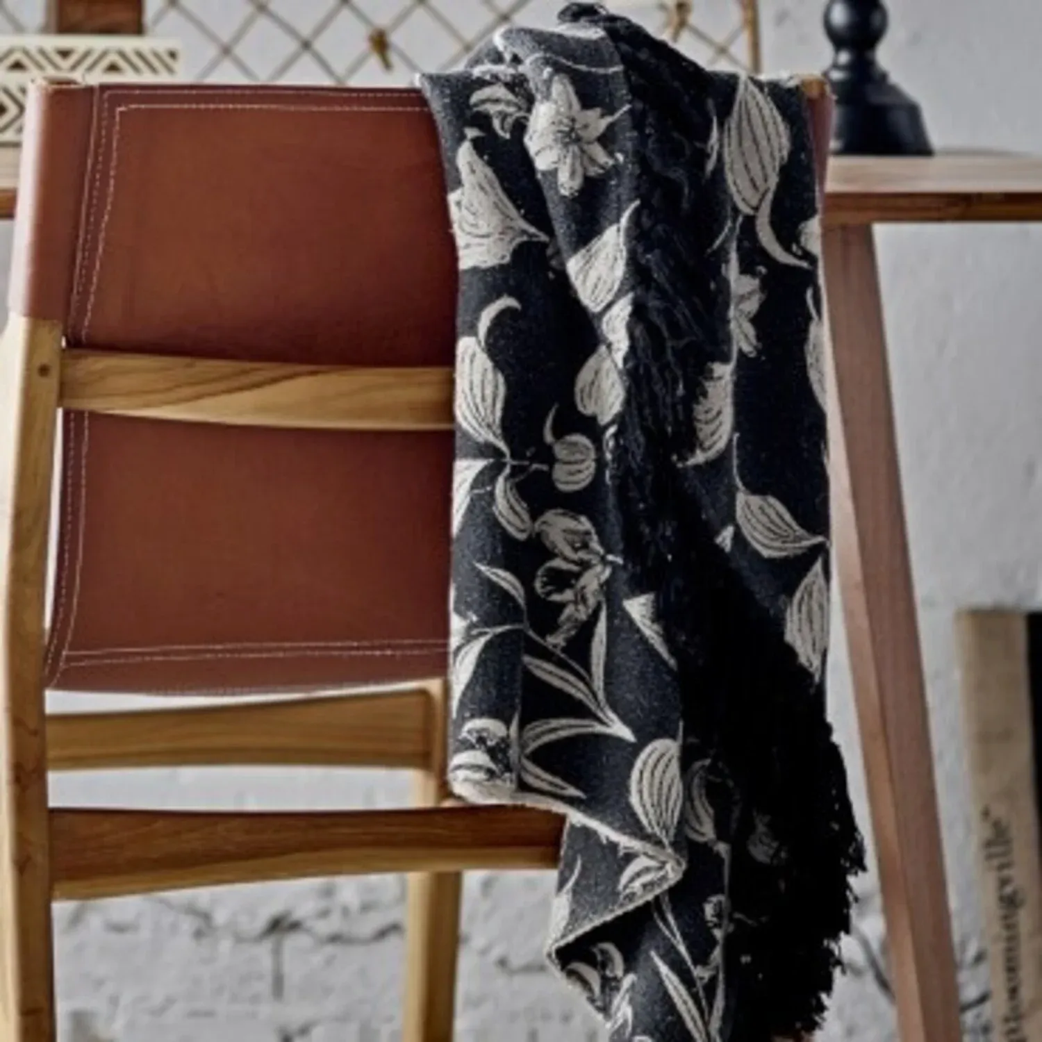 Mali Throw, Black, Recycled Cotton | L160xW130 cm