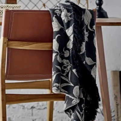 Mali Throw, Black, Recycled Cotton | L160xW130 cm