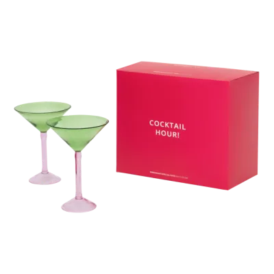 Martini Cocktail glass, set of 2, in gift pack