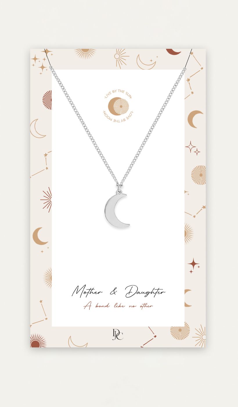 Mother &amp; Daughter – Moon necklace (single piece)