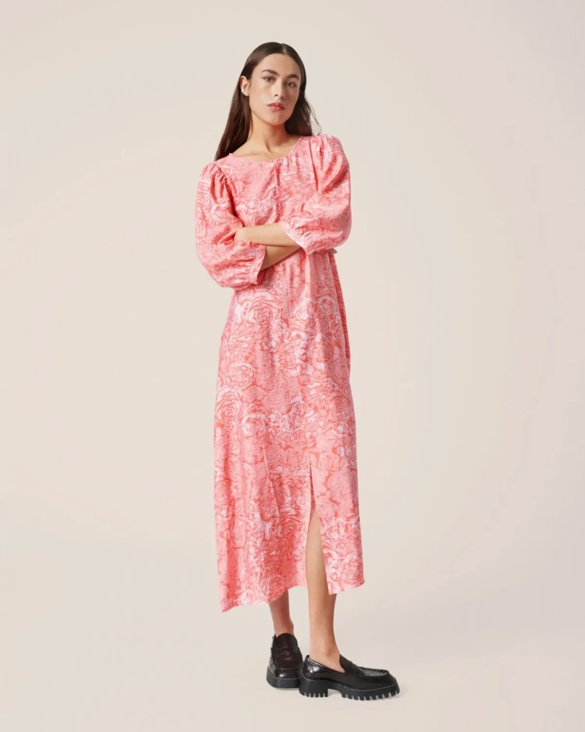 MSCHDivina Ladonna 3/4 Dress AOPP ROSE FLOWER