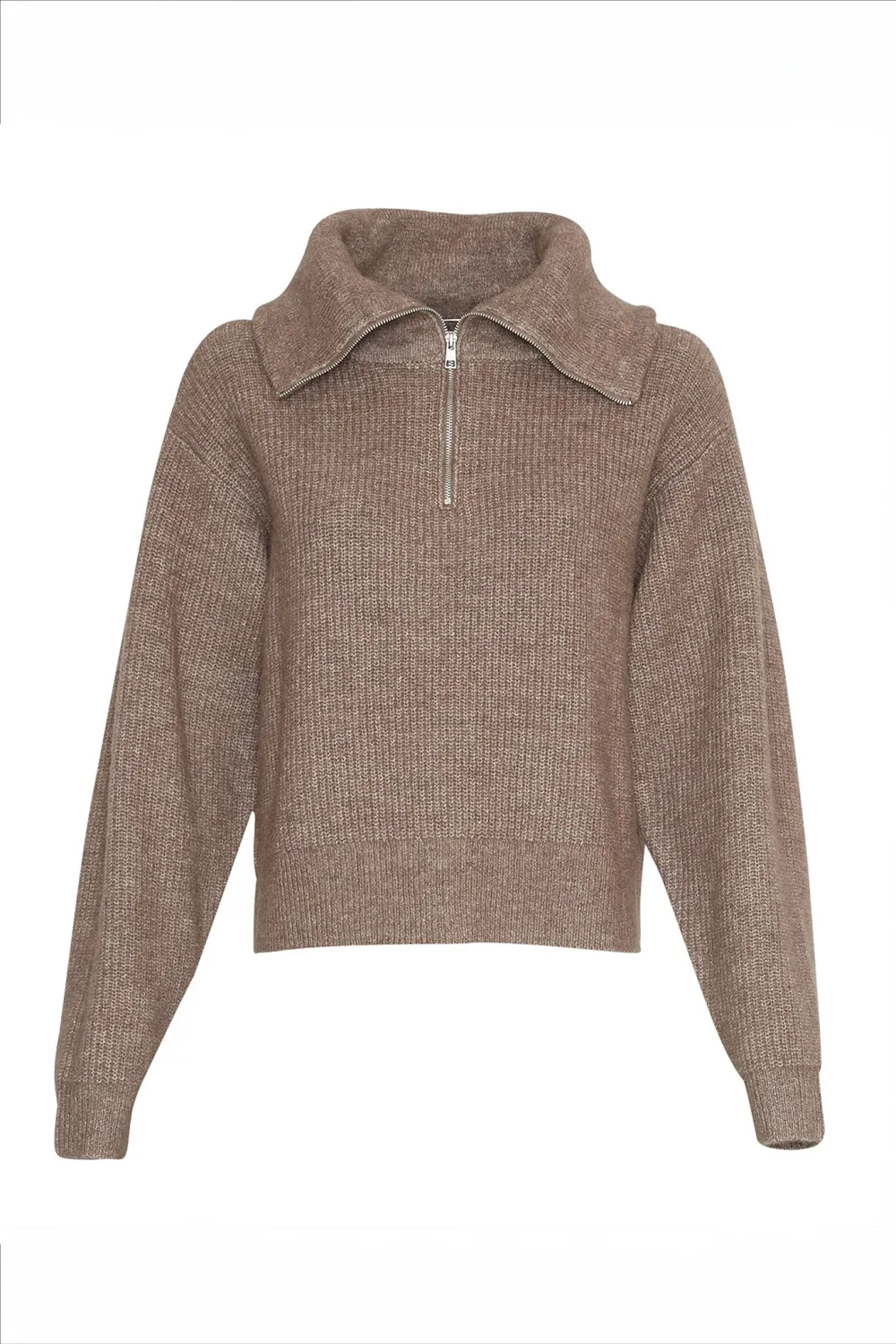 MSCHGytta Zip Pullover 	Walnut Melange