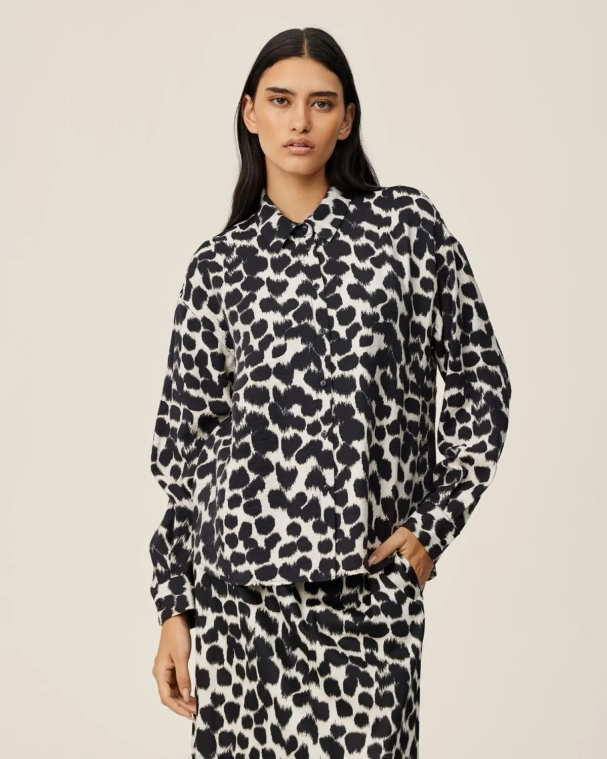 MSCHOttelie Karalynn Shirt AOPOatmeal Animal