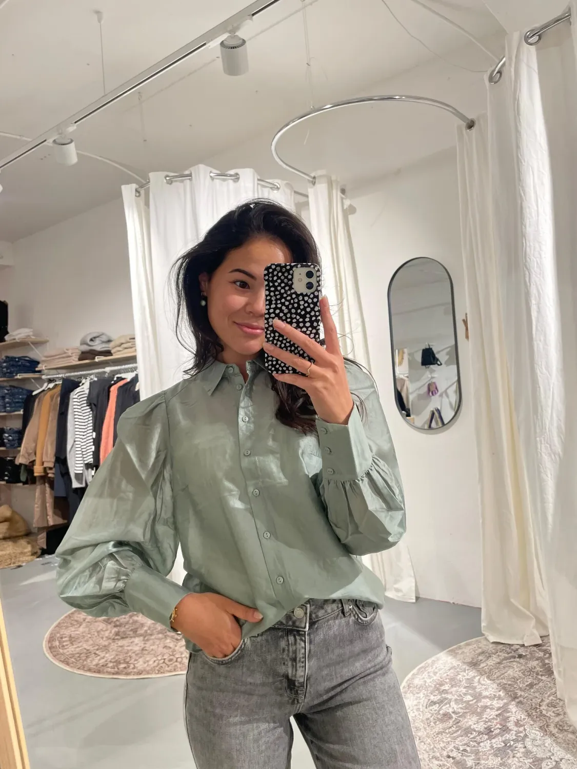MSCHVarsha Romina ShirtGREEN MILIEU