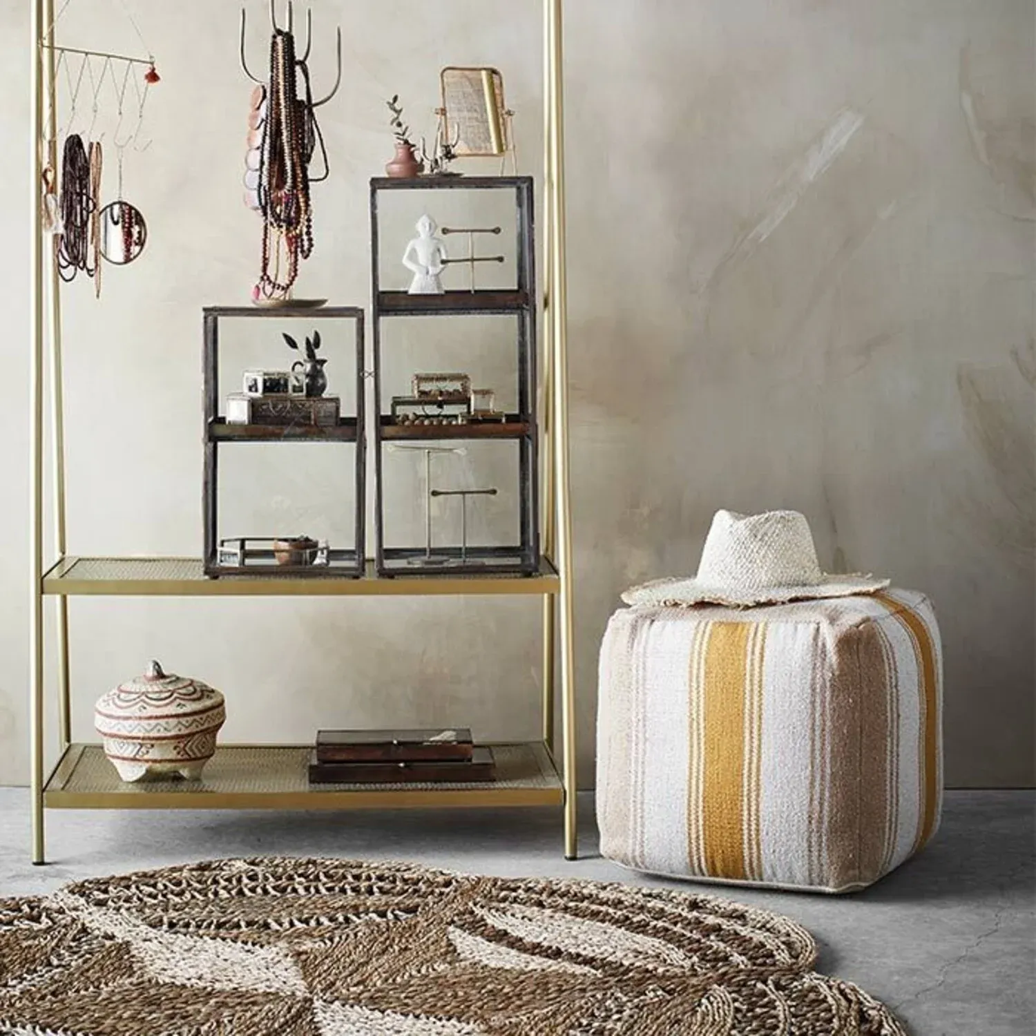 Round seagrass rug | Natural