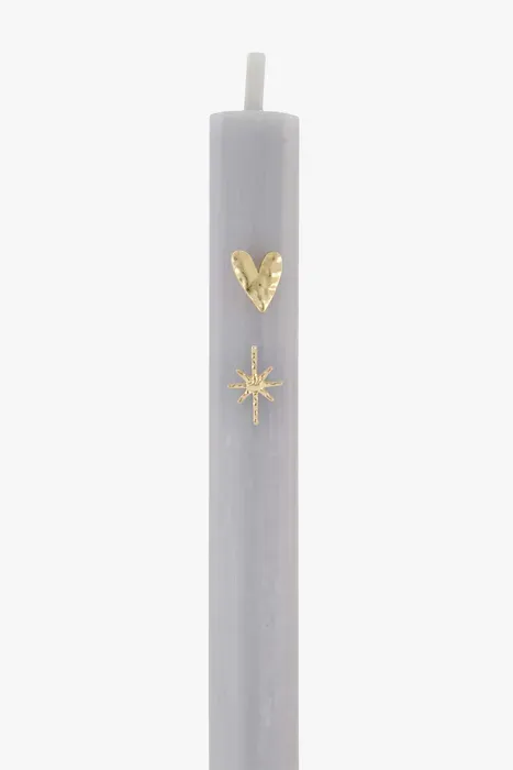 Set van 2 kaarspinnetjes hart/ster goud