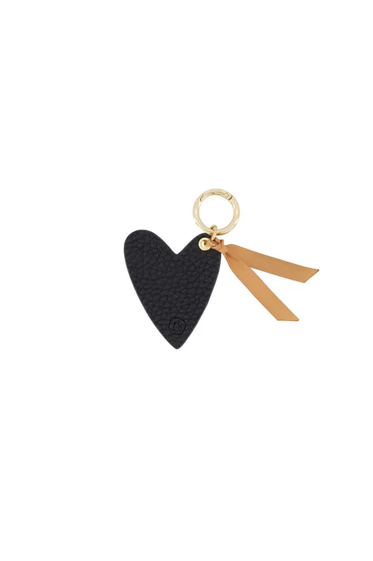 Sleutelhanger hartje zwart