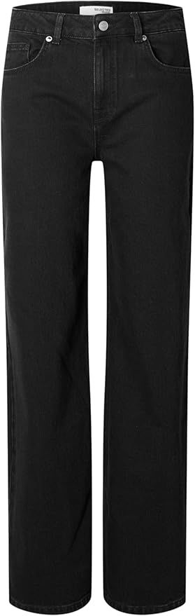 SLFALICE HW WIDE LONG BLACK JEANS NOOSBlack Denim
