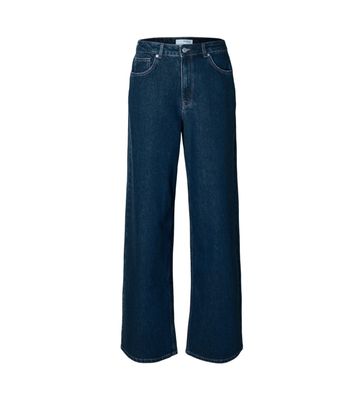 SLFABIELLA LW WIDE JEANS Dark Blue Denim