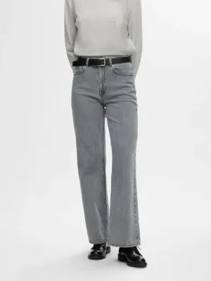 SLFALICE HW WID LONG ELOISE GRE JEA NOOS Light Grey Denim