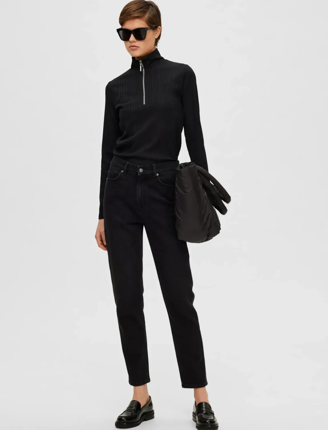 # SLFAMY HW SLIM BEAUTY BLA JEANS U NOOSBlack Denim