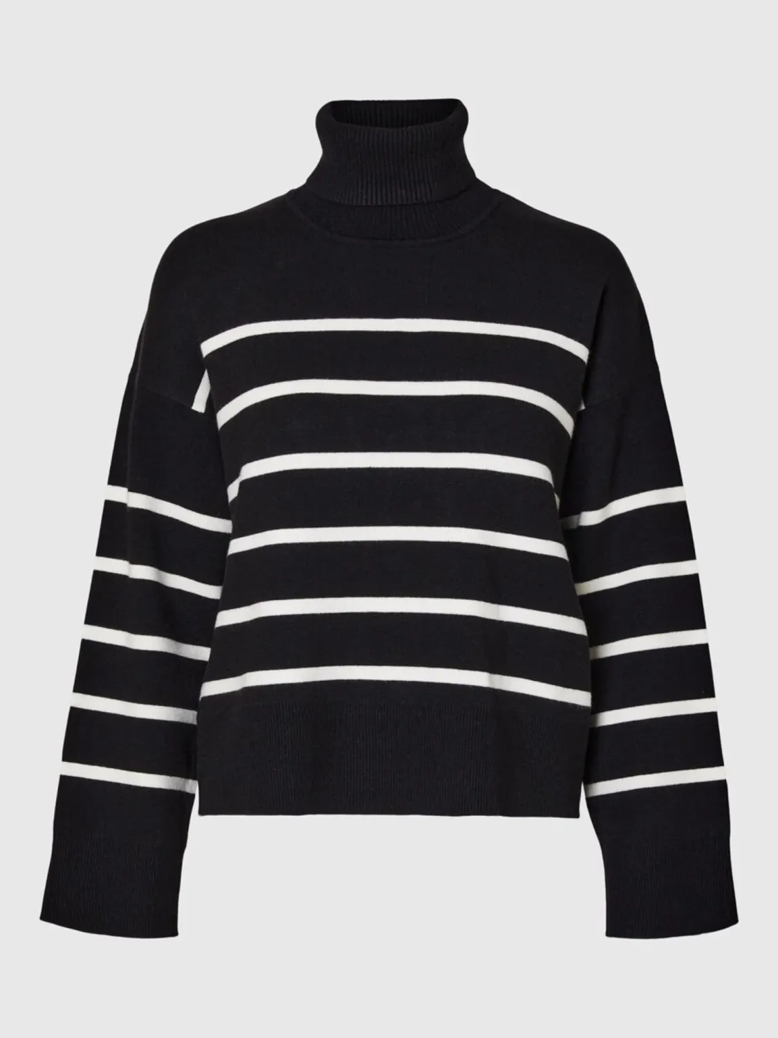 SLFALVA LS KNIT ROLL NECK DRESSBlack BIRCH