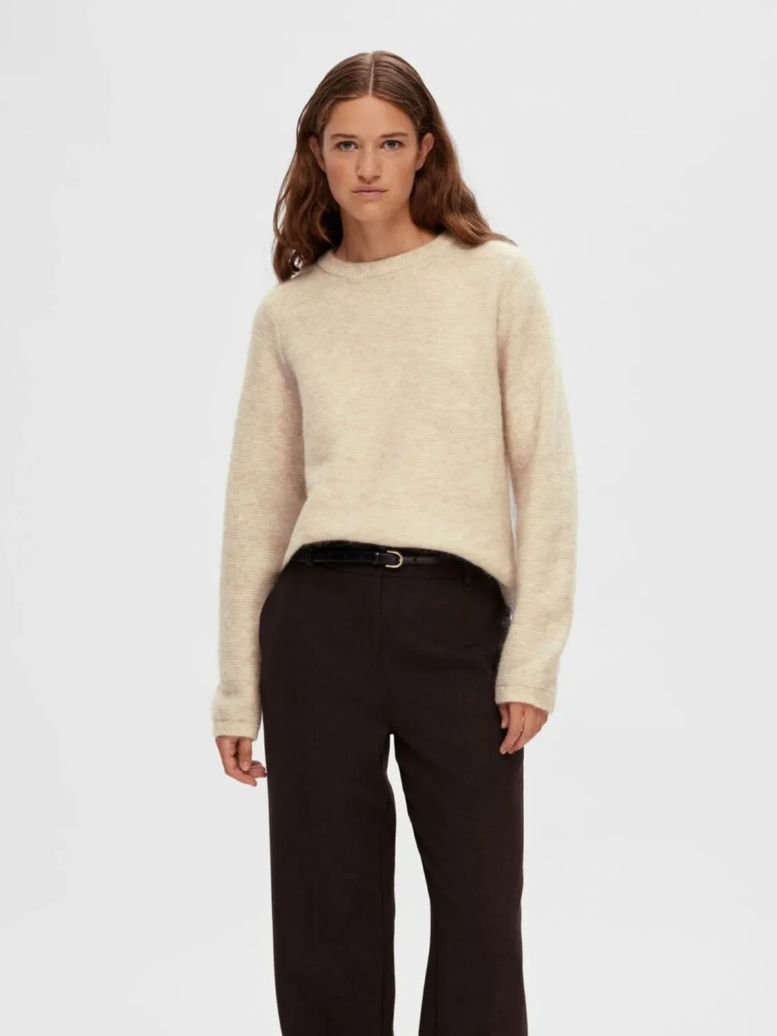 SLFALVA LS LONG O-NECK KNITBlack BIRCH