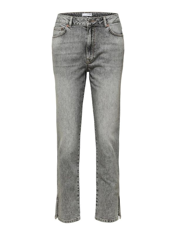 SLFBEA MW LIGHT GREY TAPERED JEANS WGrey Denim