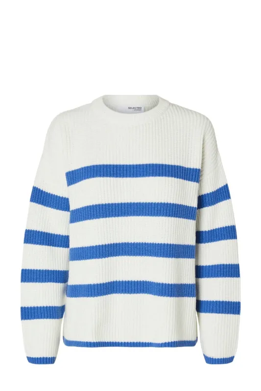 SLFBLOOMIE LS KNIT O-NECK NOOSSnow White CARDAMOM SEED