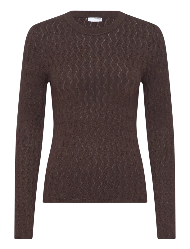 SLFCABALA LS KNIT O-NECKCoffee Bean