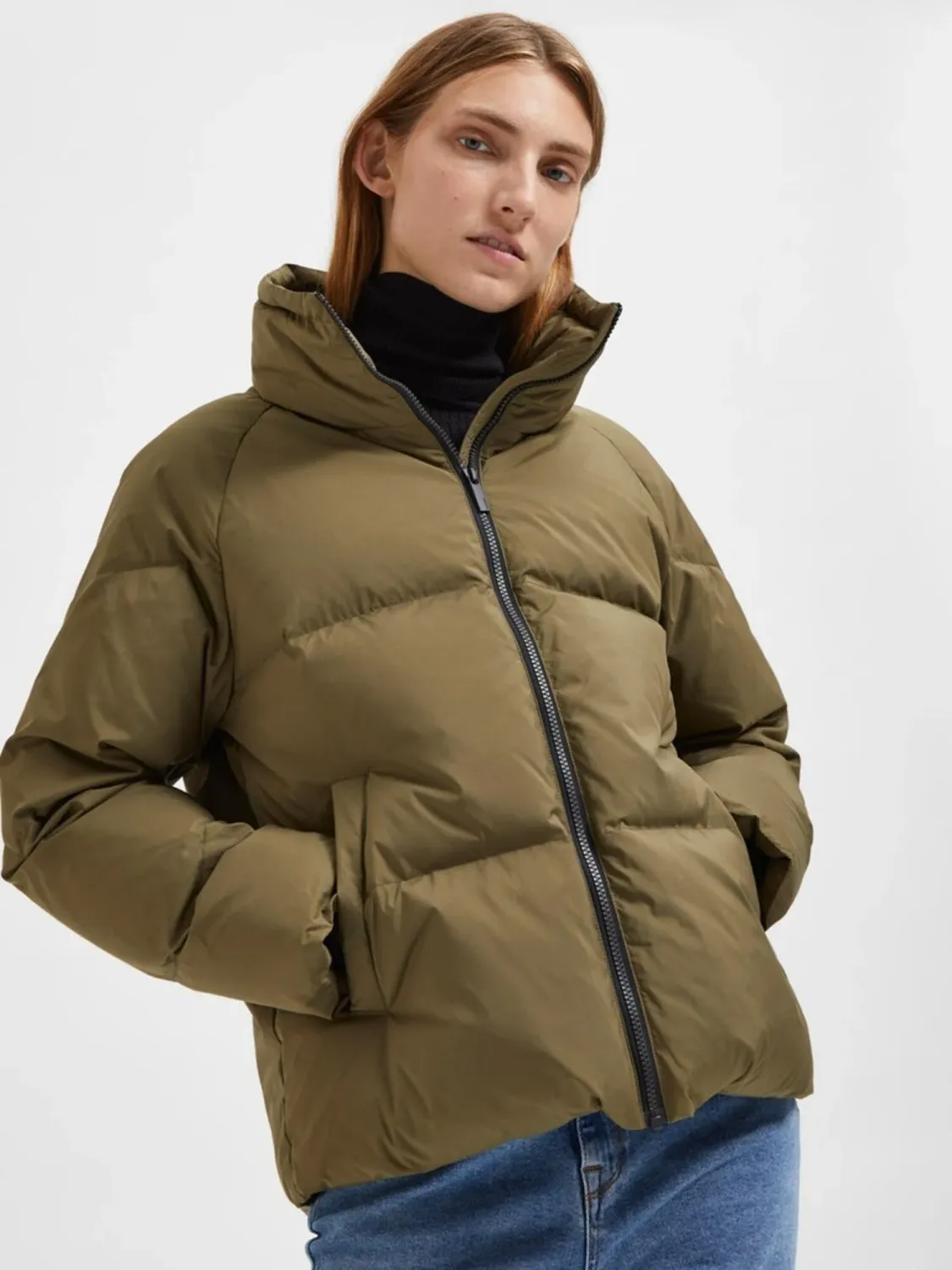 SLFDAISY REDOWN JACKET B NOOSIvy Green