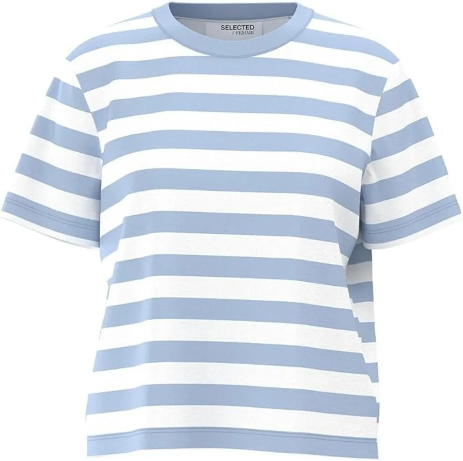 SLFESSENTIAL SS STRIPED BOXY TEE NOOS - Endless Sky BRIGHT/WHITE