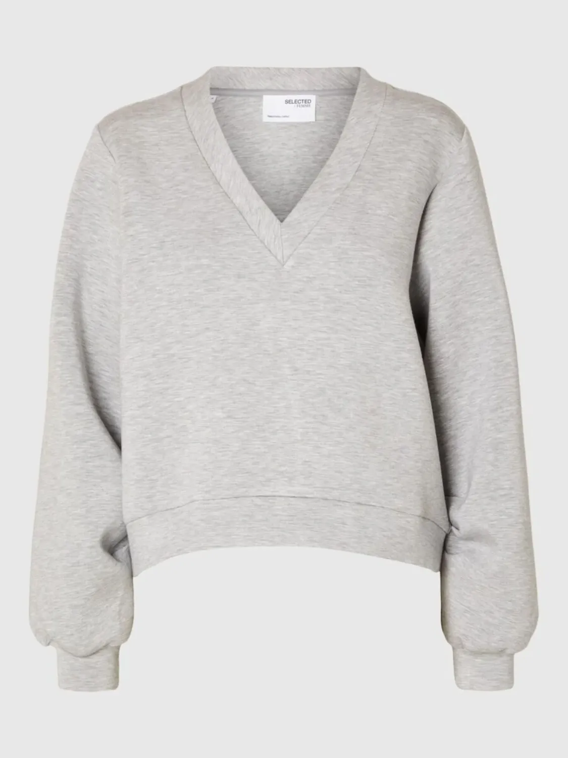 SLFJAMILA LS V-NECK SWEATLight Grey Melange
