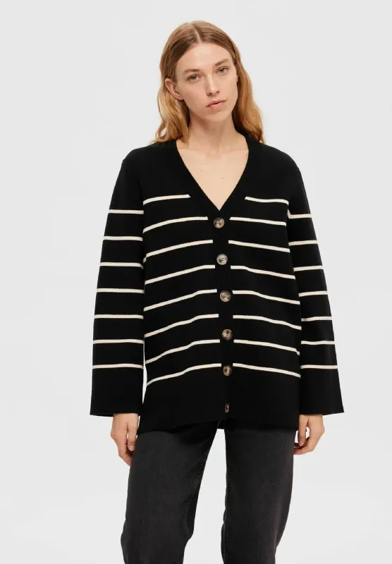 SLFLIVA LS LONG KNIT CARDIGAN NOOS Black BIRCH