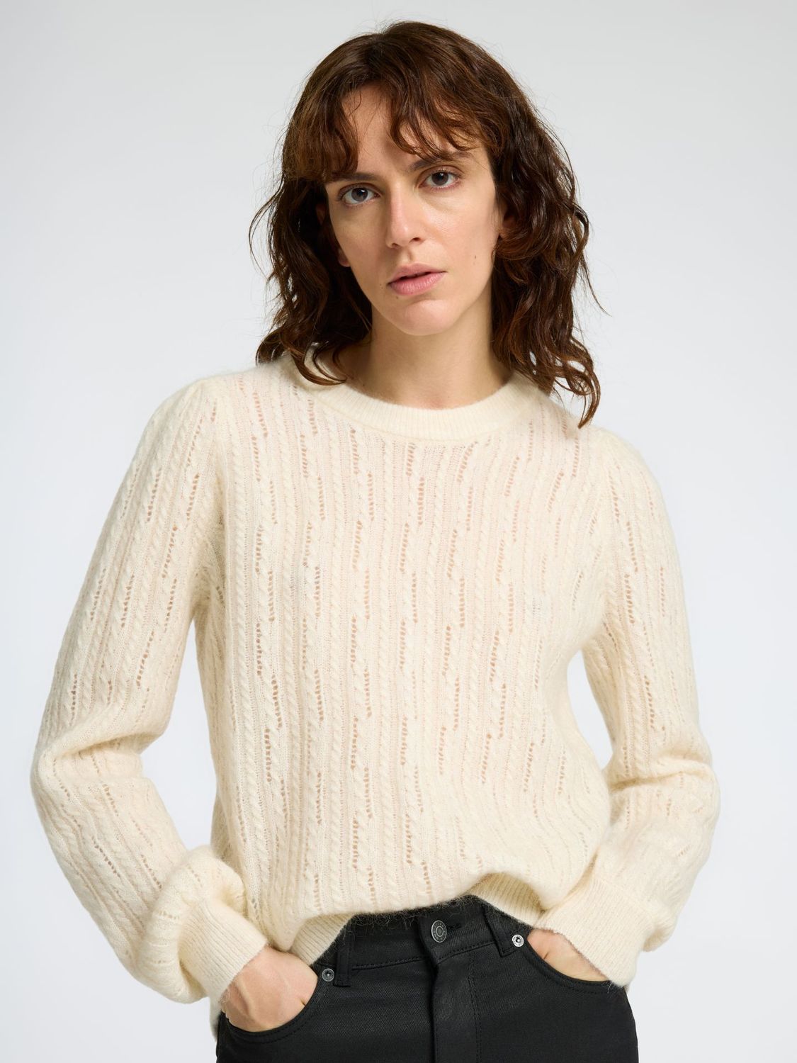 SLFJULIET LS KNIT O-NECK	Snow White