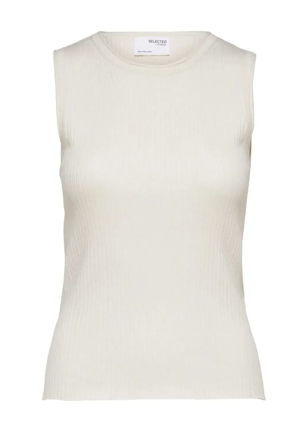 # SLFLYDIA SL O-NECK KNIT TOP NOOS Birch MELANGE