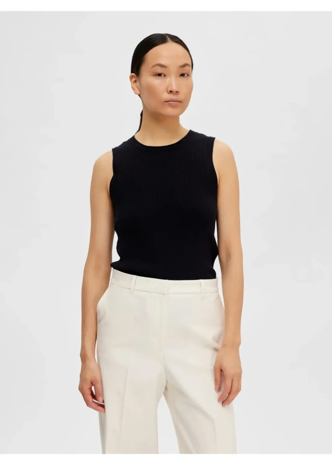 # SLFLYDIA SL O-NECK KNIT TOP NOOS Black