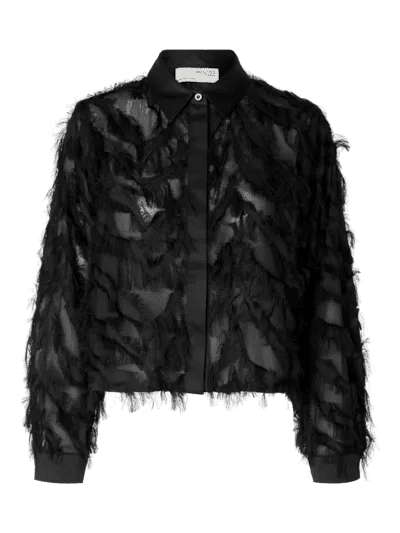SLFMYLINE LS FLUFFY CROPPED SHIRT BBlack