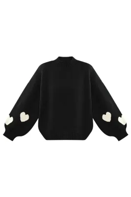 Trui Heart Knit - Zwart