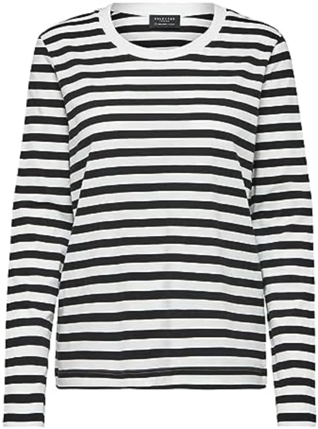 SLFSTANDARD LS TEE STR NOOS Black SNOW WHITE