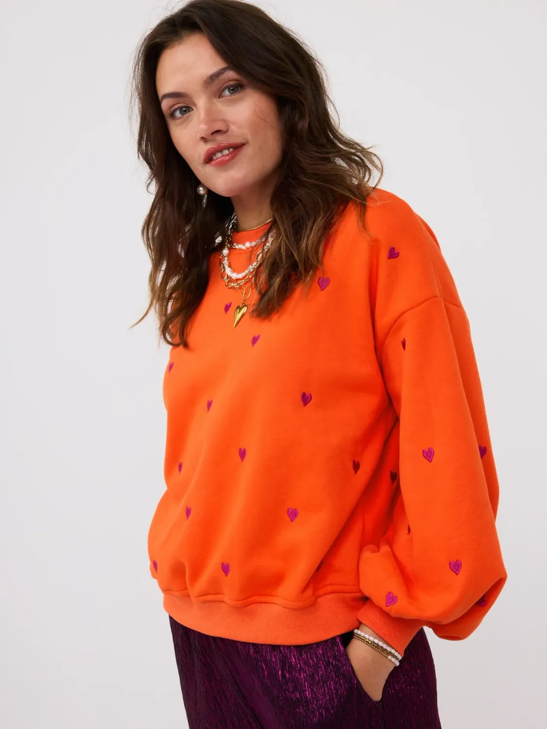 Sweater HeartsCoral red