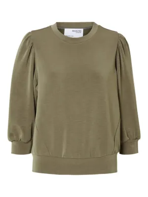 SLFTENNY 3/4 SWEAT TOP NOOS Kalamata