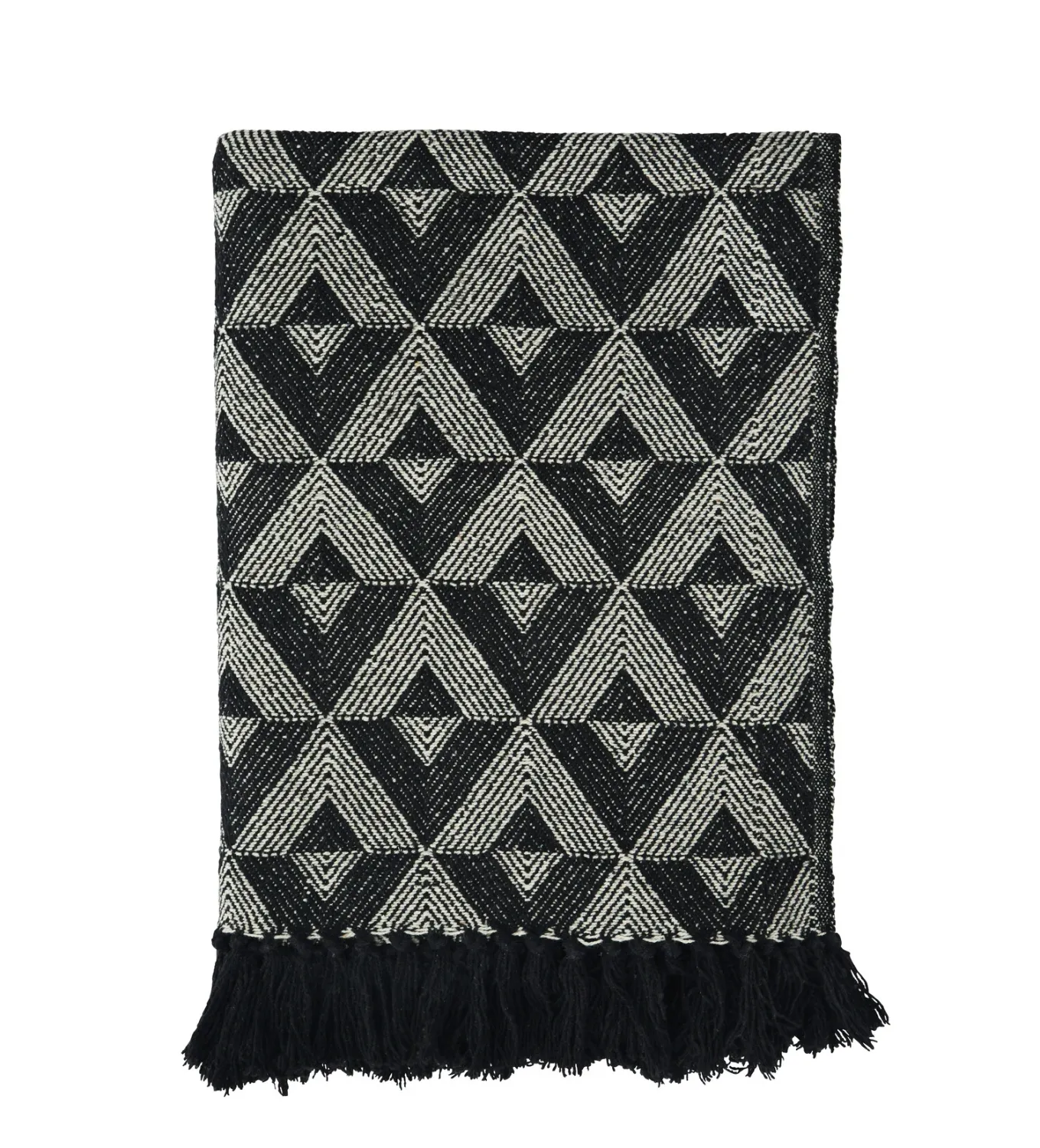 Recycled cotton throw | Black, off white